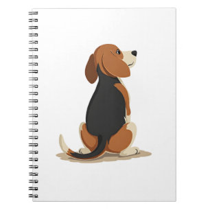 Carnet Illustration de vue arrière de chien Beagle vintag