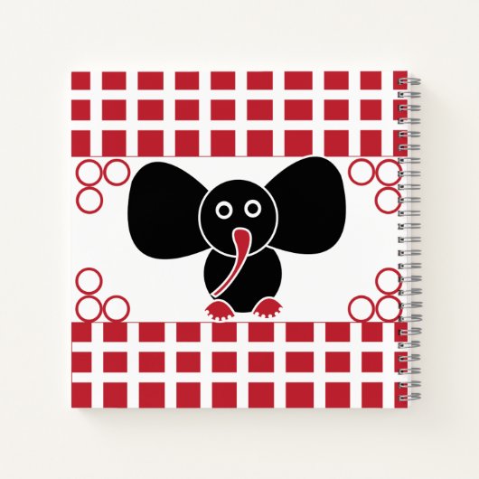 Carnet Illustration d'éléphant bébé mignon (Dos)