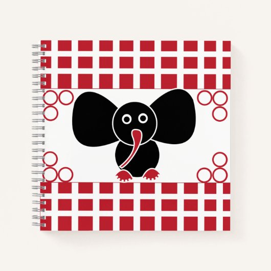 Carnet Illustration d'éléphant bébé mignon (Devant)