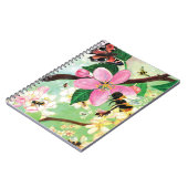 Carnet Illustration des abeilles dans un arbre en fleurs (Côté gauche)