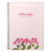 Carnet Illustration d'hydrangeas en lacecaps rose aquarel (Devant)