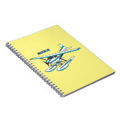 Carnet Illustration d'hydravion bleu blanc (Côté Droit)