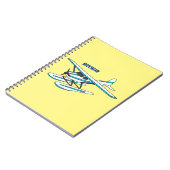 Carnet Illustration d'hydravion bleu blanc (Côté gauche)