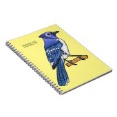 Carnet Illustration d'oiseau de jay bleu (Côté Droit)