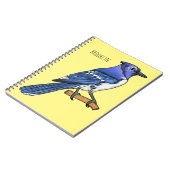 Carnet Illustration d'oiseau de jay bleu (Côté gauche)