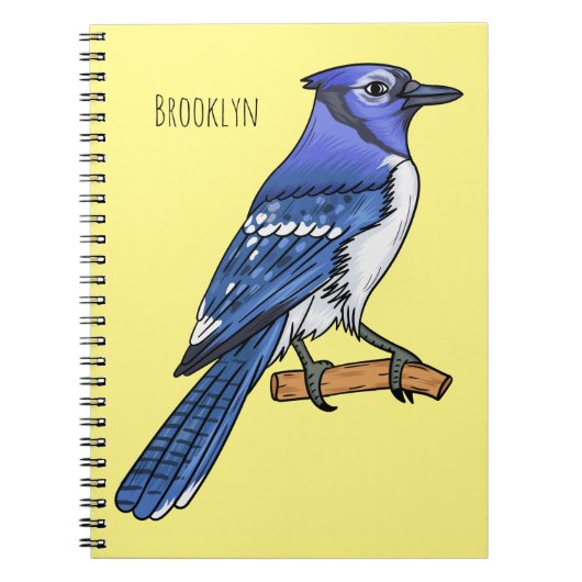 Carnet Illustration d'oiseau de jay bleu (Devant)