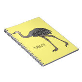 Carnet Illustration d'oiseau de rhée (Côté Droit)