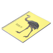 Carnet Illustration d'oiseau de rhée (Côté gauche)