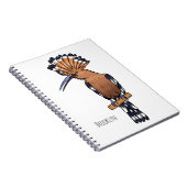 Carnet Illustration d'oiseau huppé d'Eurasie (Côté Droit)