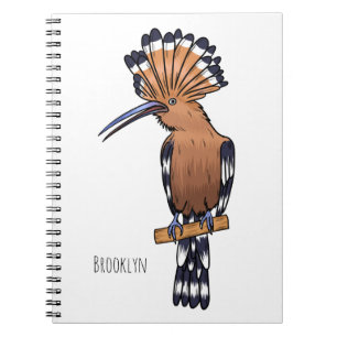 Carnet Illustration d'oiseau huppé d'Eurasie