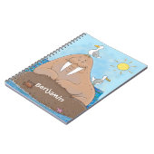 Carnet Illustration drôle de morse joyeux (Côté gauche)