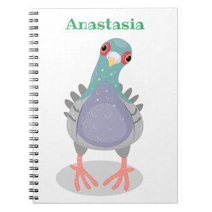 Carnet Illustration drôle de pigeon curieux