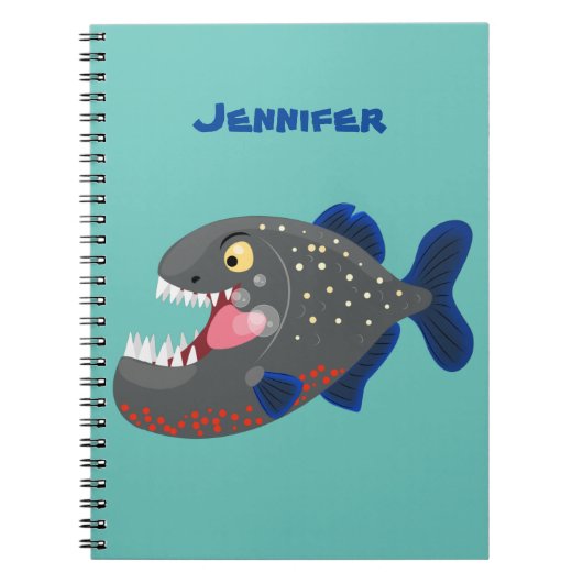 Carnet Illustration drôle de piranha affamée (Devant)