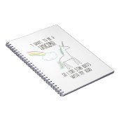 Carnet Illustration drôle Unicorne avec dire (Côté Droit)