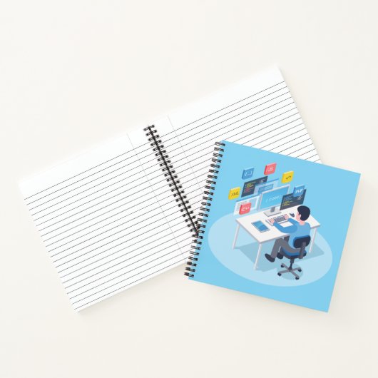 Carnet Illustration du code d'écriture du développeur web (Intérieur)