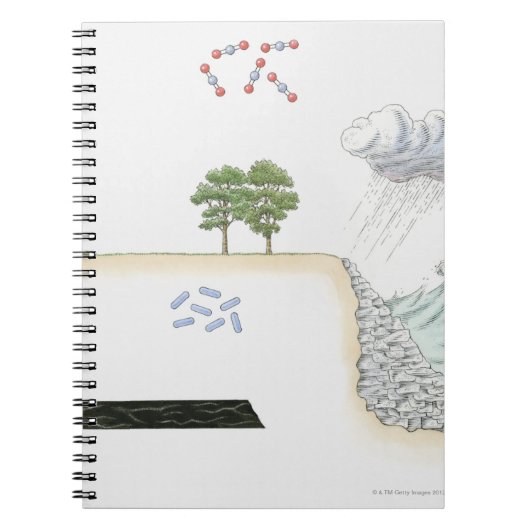 Carnet Illustration du cycle du carbone sur Terre (Devant)