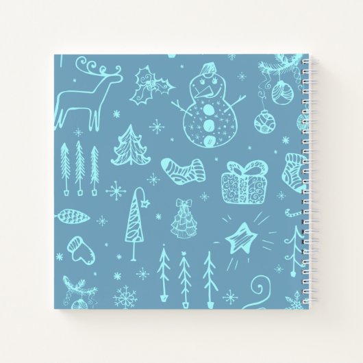 Carnet Illustration du dessin du Doodle de Noël mignon | (Dos)