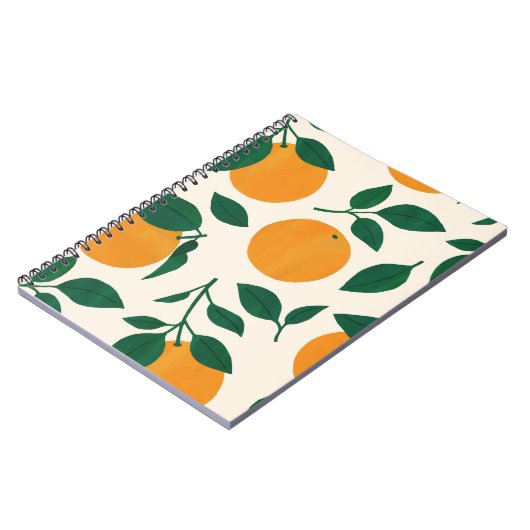 Carnet Illustration du Motif de fruits orange (Côté gauche)
