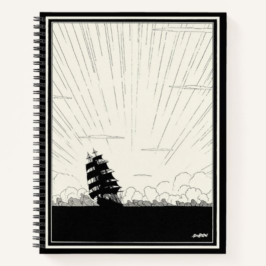 Carnet Illustration du navire pirate Vintage Spiral (Devant)