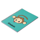 Carnet Illustration du singe Cute Kawaii (Côté gauche)