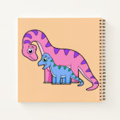 Carnet Illustration D'Un Brachiosaurus Mère Et Enfant. (Dos)