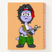 Carnet Illustration D'Un Brontosaurus Habillé En Rambo. (Dos)