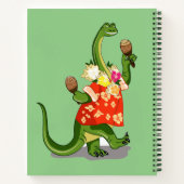 Carnet Illustration D'Un Brontosaurus Jouant À Maracas. (Dos)