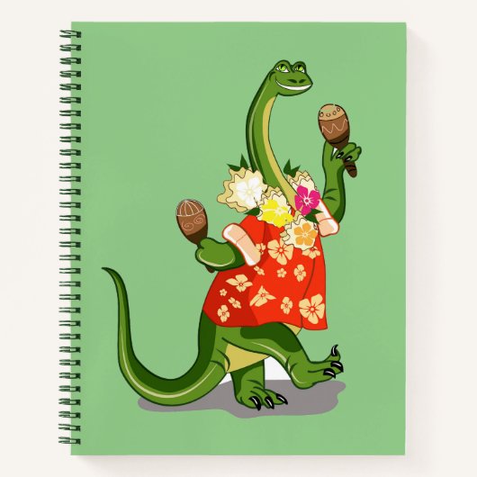 Carnet Illustration D'Un Brontosaurus Jouant À Maracas. (Devant)