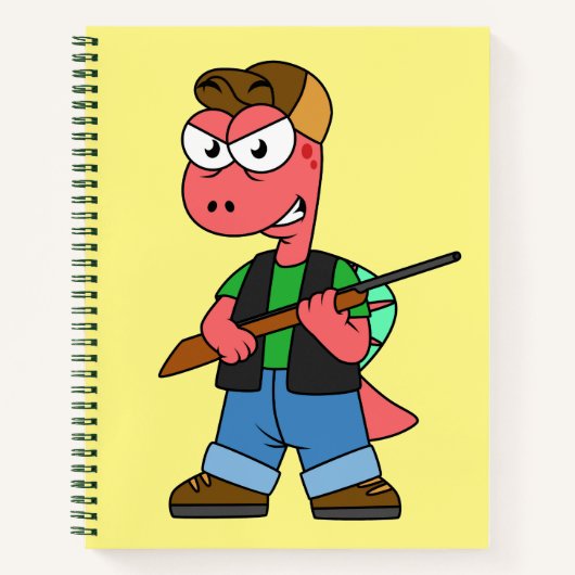 Carnet Illustration D'Un Chasseur De Spinosaure Avec Arme (Devant)