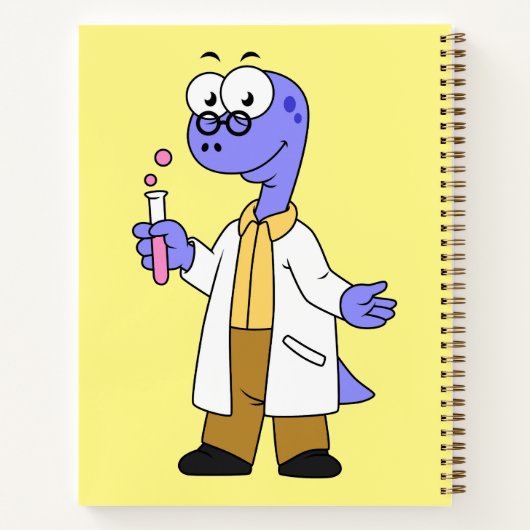 Carnet Illustration D'Un Chimiste Brontosaurus. (Dos)