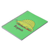 Carnet Illustration d'un dimétrodon vert mignon (Côté gauche)