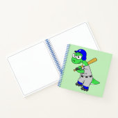 Carnet Illustration D'Un Joueur De Baseball Brontosaurus. (Intérieur)