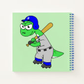 Carnet Illustration D'Un Joueur De Baseball Brontosaurus. (Dos)