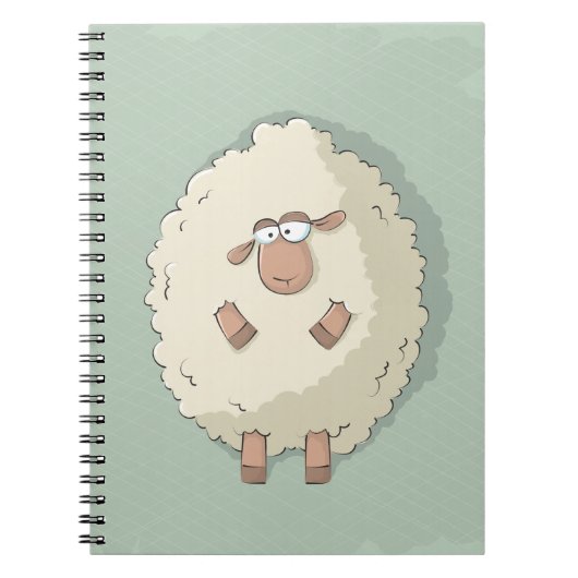 Carnet Illustration d'un mouton géant mignon et drôle (Devant)