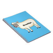 Carnet Illustration d'un mouton joyeux (Côté Droit)