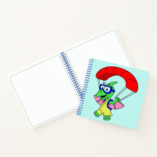 Carnet Illustration D'Un Parachutage De Ptérodactyle. (Intérieur)