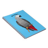 Carnet Illustration d'un perroquet gris en Afrique (Côté Droit)