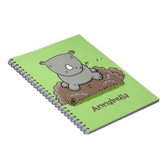 Carnet Illustration d'un petit rhinocéros (Côté Droit)