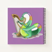 Carnet Illustration D'Un Plateosaure Jouant De La Harpe. (Dos)