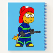 Carnet Illustration D'Un Pompier Tyrannosaurus Rex. (Dos)