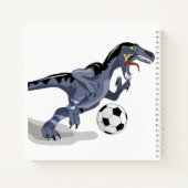 Carnet Illustration D'Un Raptor Dinosaure Jouant Au Footb (Dos)