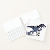 Carnet Illustration D'Un Raptor Dinosaure Jouant Au Footb (Intérieur)