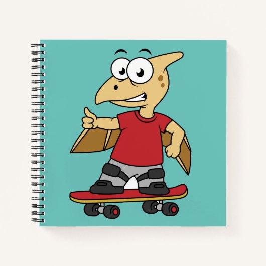 Carnet Illustration D'Un Skateboard De Ptérosaure. (Devant)