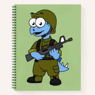 Carnet Illustration D'Un Soldat De Stegosaurus.