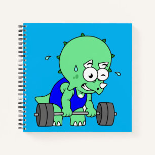 Carnet Illustration D'Un Tricératops Poids De Levage.