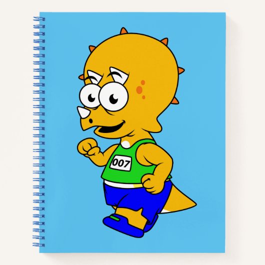 Carnet Illustration D'Un Tricératops Runner. (Devant)