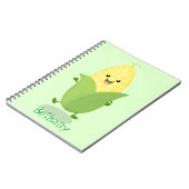 Carnet Illustration d'une caricature de maïs joyeux (Côté gauche)