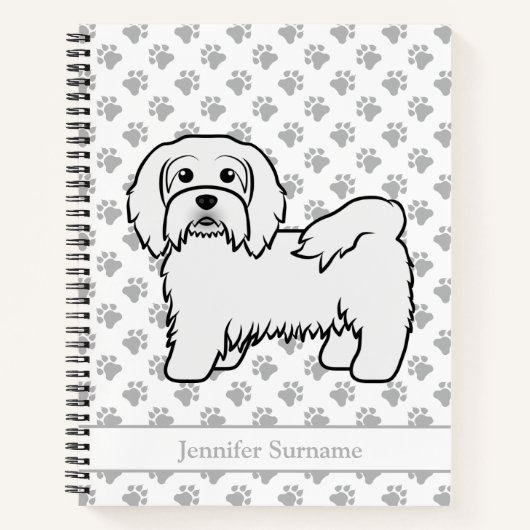 Carnet Illustration et nom de chien de dessin animé Havan (Devant)