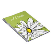 Carnet Illustration florale Daisy tendance - chaux et jau (Côté Droit)