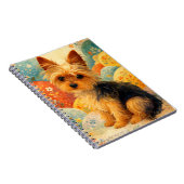 Carnet Illustration florale de Yorkshire Terrier (Côté Droit)